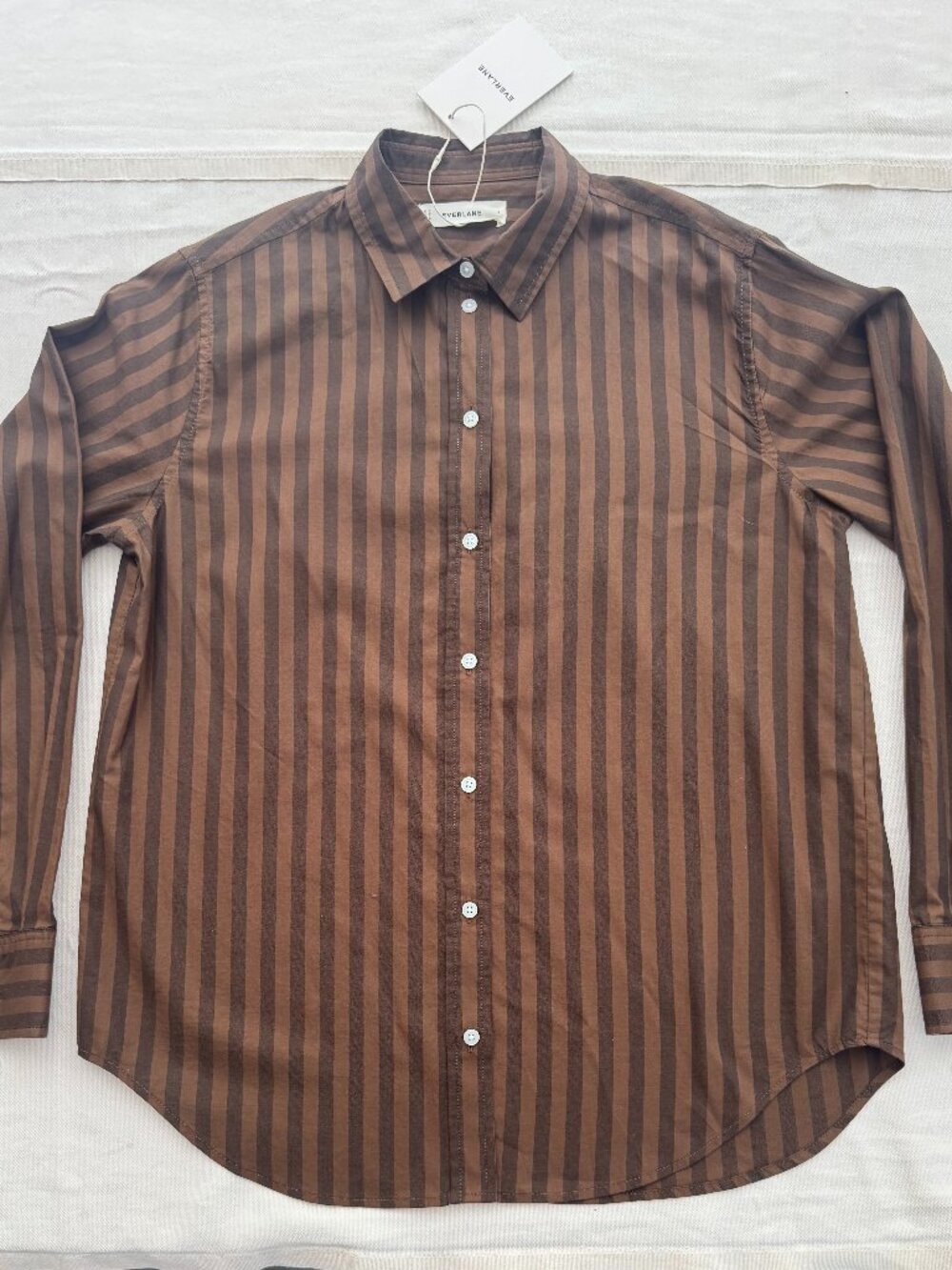 Everlane Womens Brown Button Up